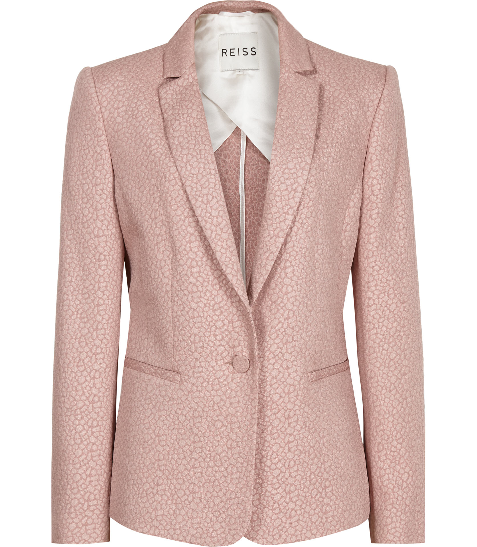 Reiss Luna Tailored Embossed Jacket in Shell Pink (Pink) Lyst