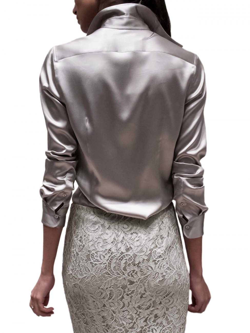 Ralph lauren black label Pearl Grey Shirt in Metallic Lyst