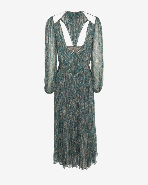 green cut out dress