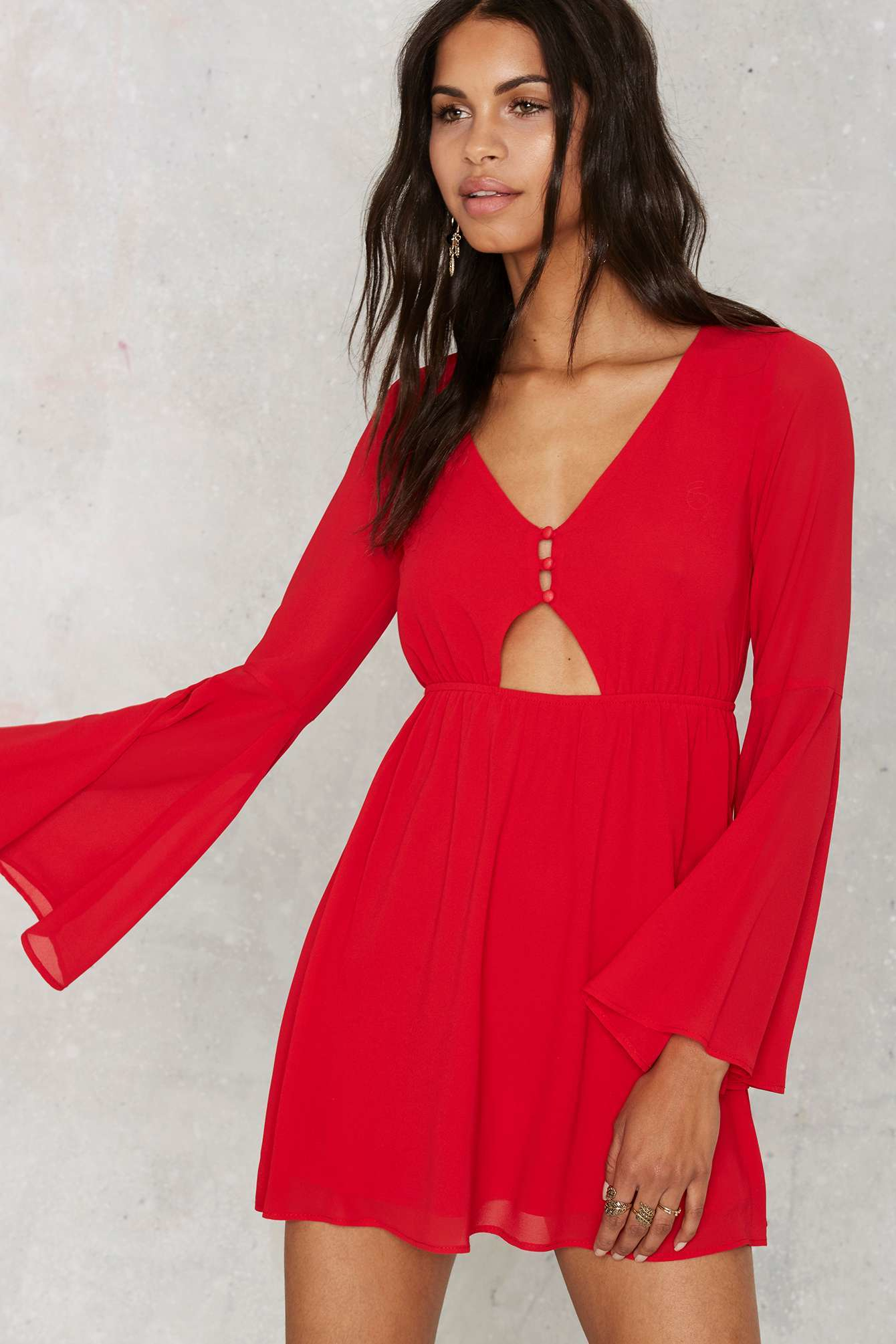 Nasty Gal In Love With The Keyhole Dress in Red - Lyst