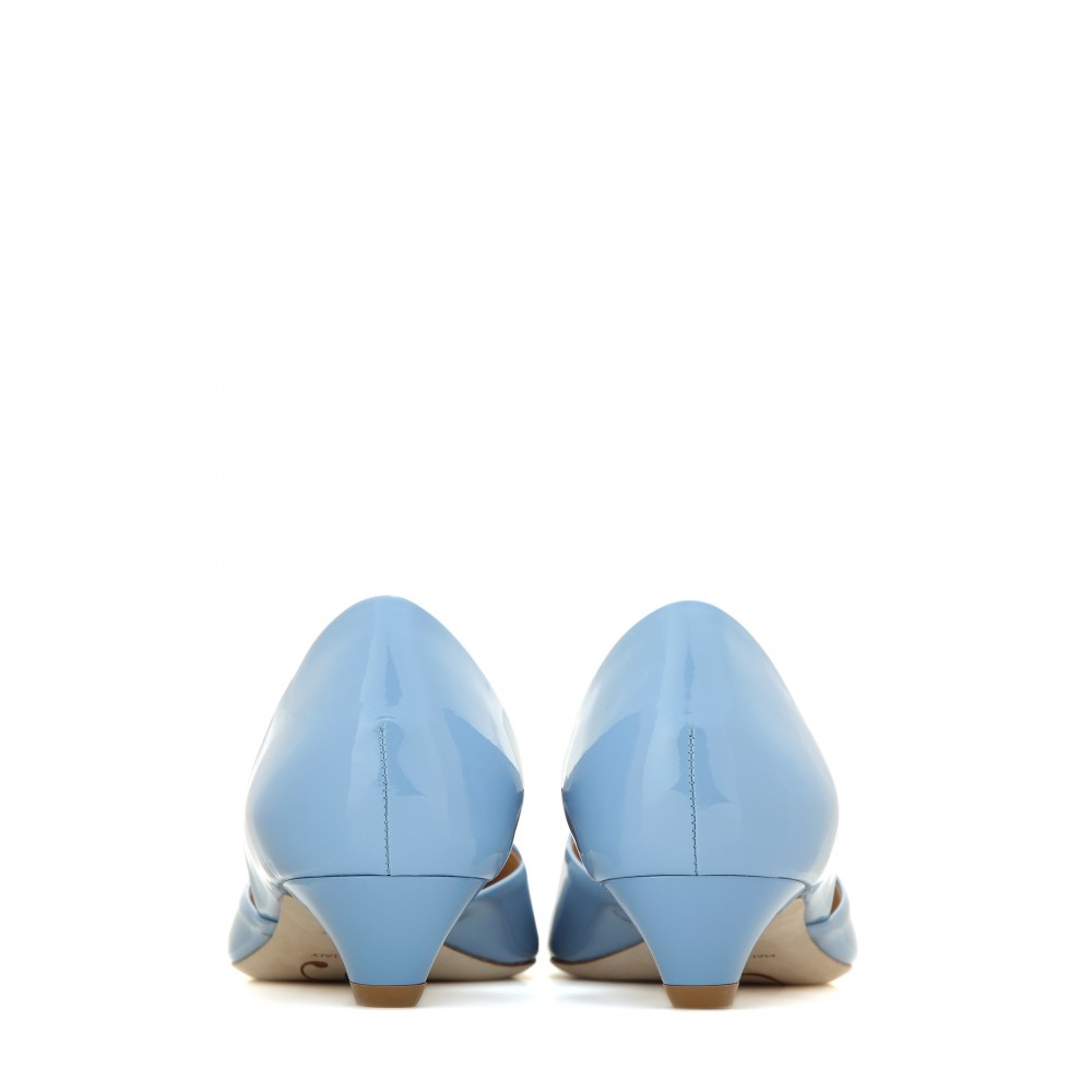 pale blue mid heel shoes