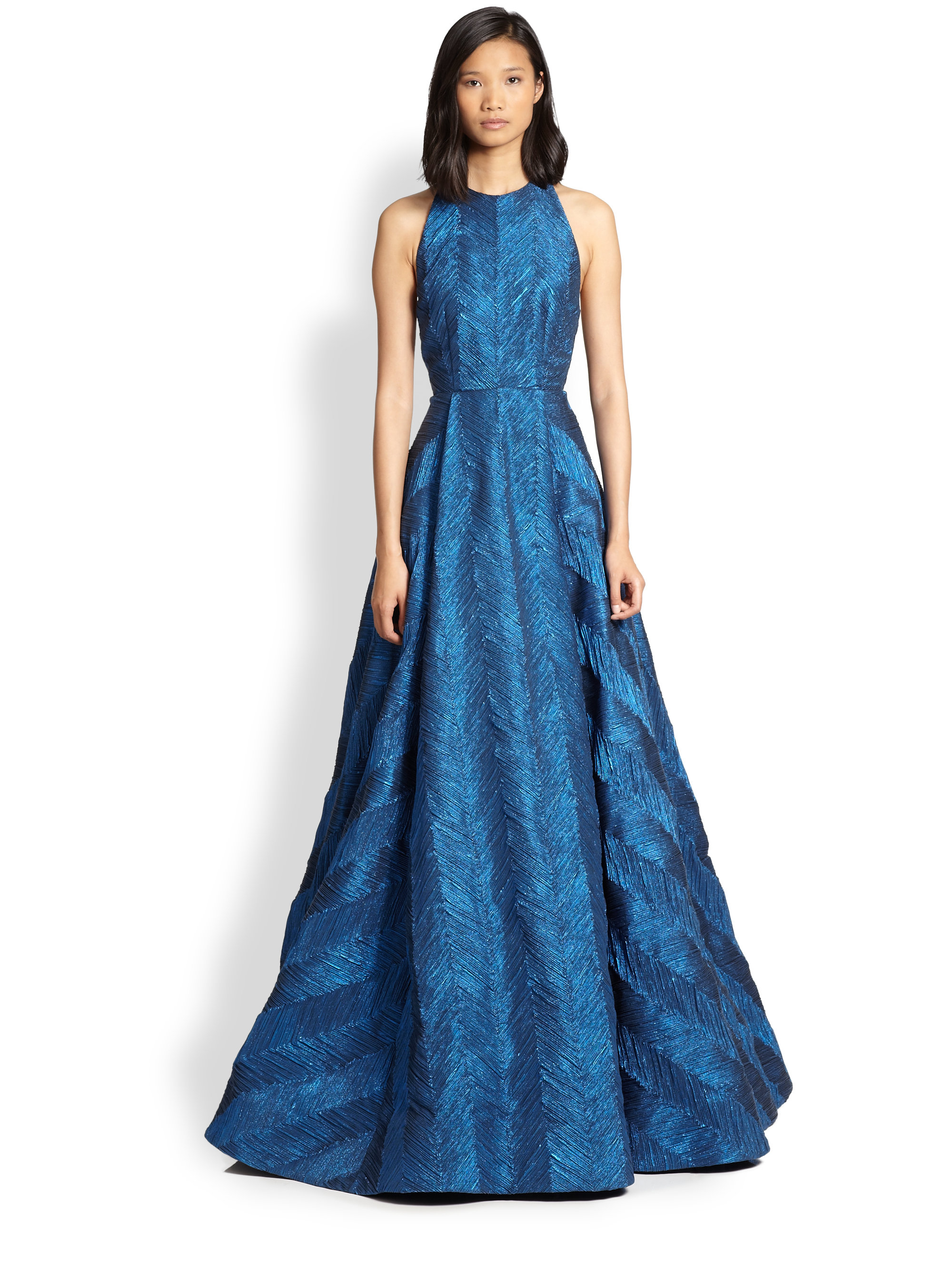 alice and olivia blue gown