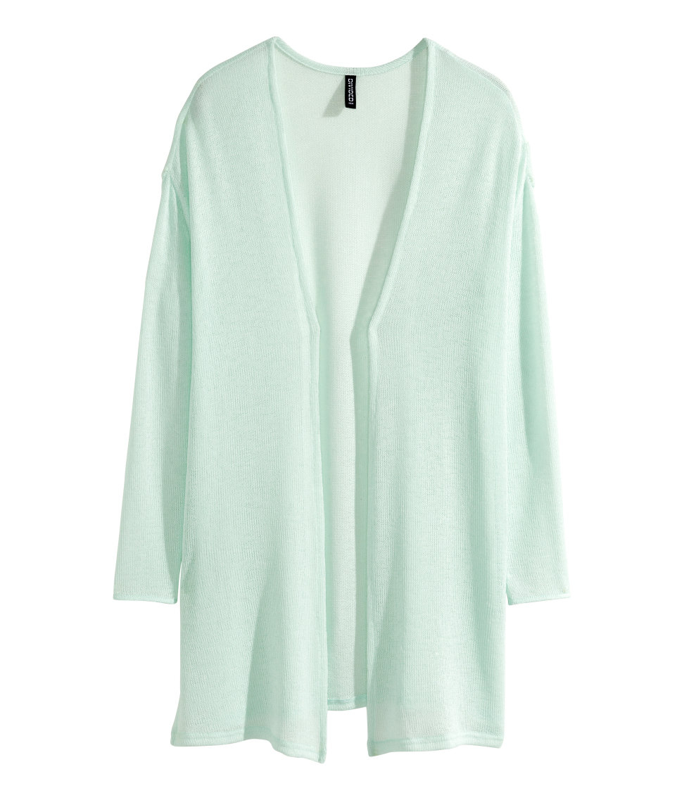 H&M Fine-knit Cardigan in Mint Green (Green) - Lyst