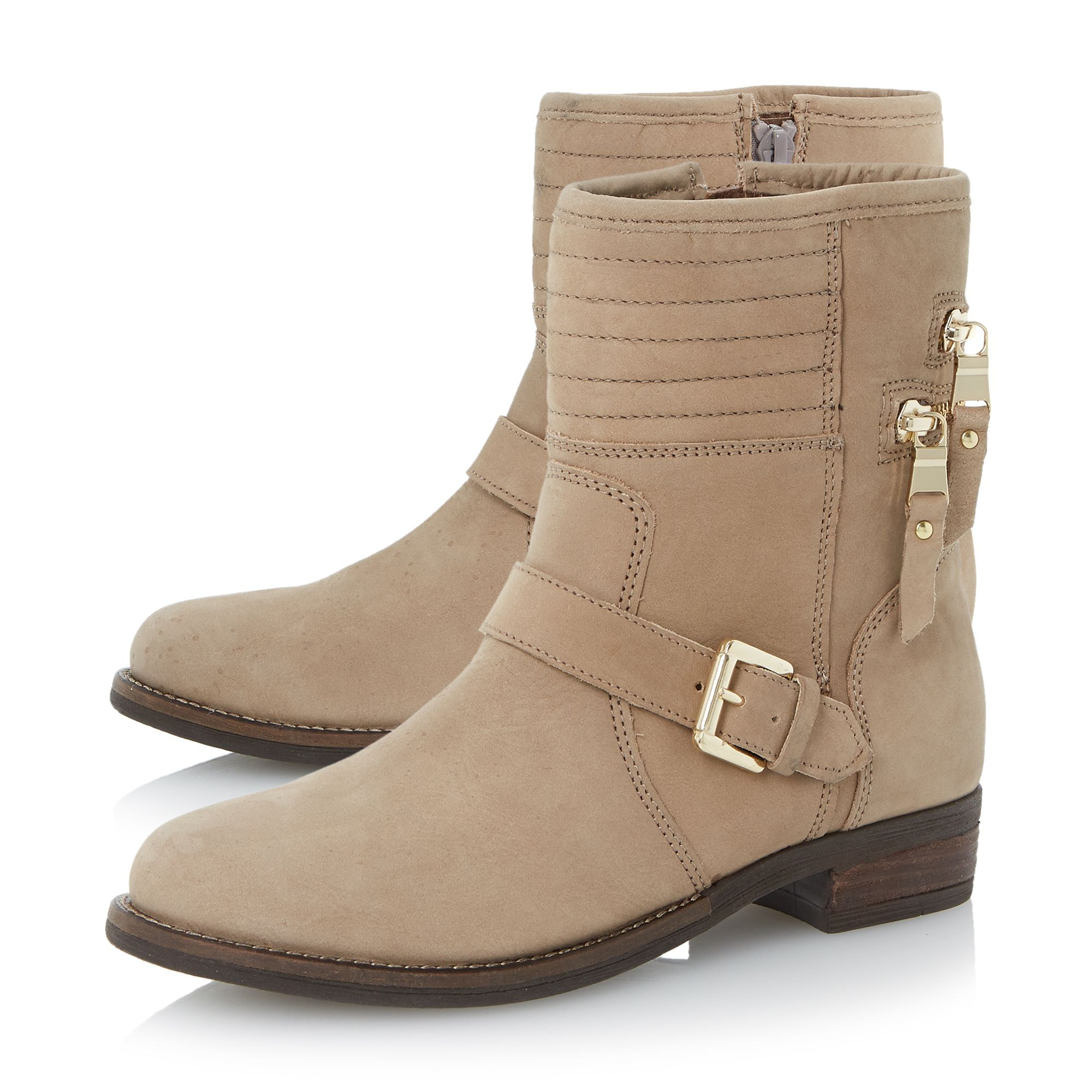 dune brown biker boots