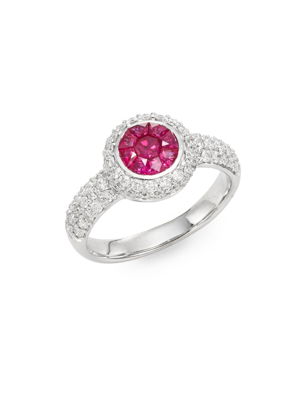 Lyst - Effy Final Call Ruby, Diamond & 14k White Gold Ring in Metallic