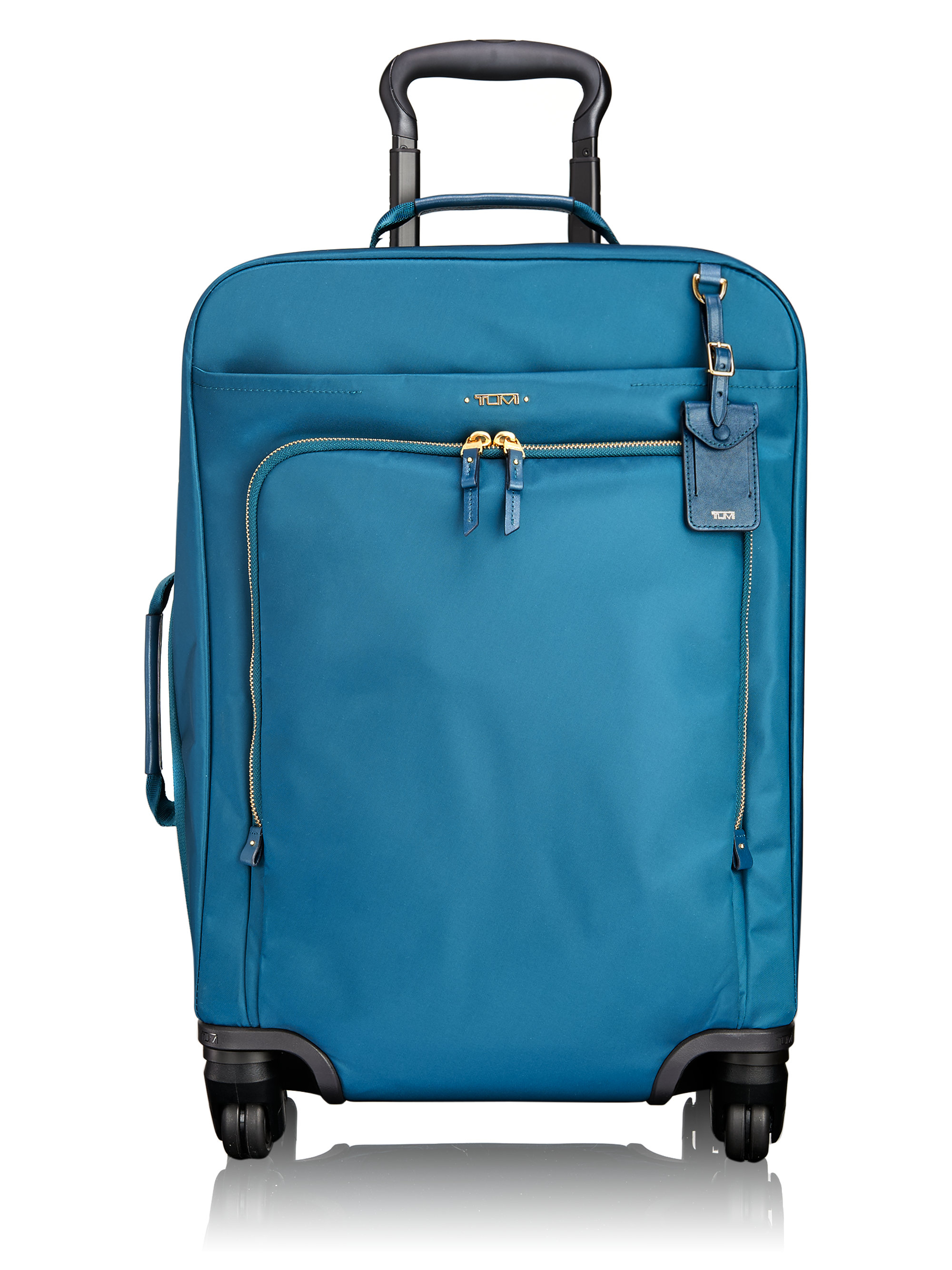 Tumi Voyageur Super Leger Leathertrimmed Nylon Carryon in Teal (Blue