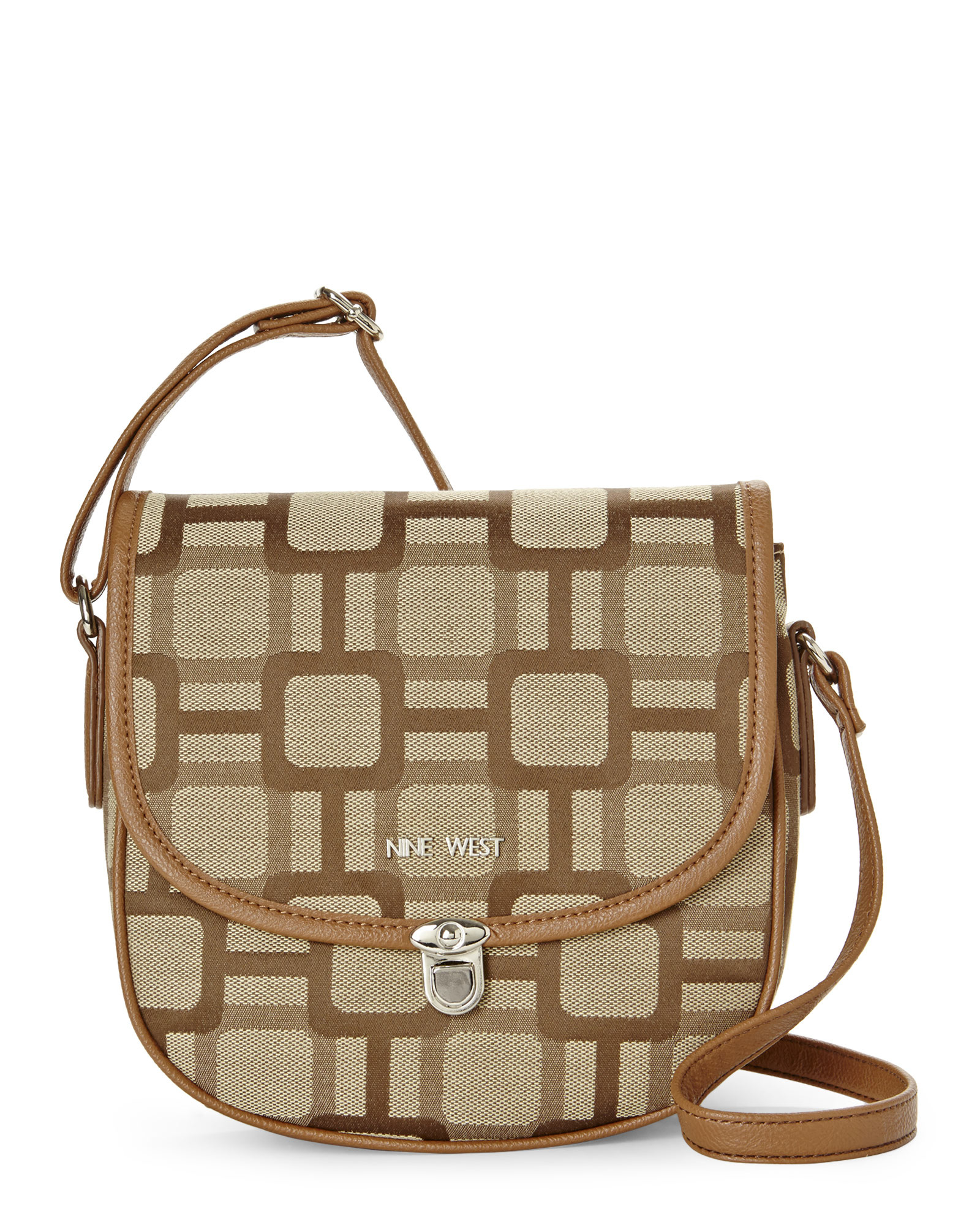 Nine West Khaki Block It Out Vegas Saddle Bag In Block It Out Vegas Saddle Bag