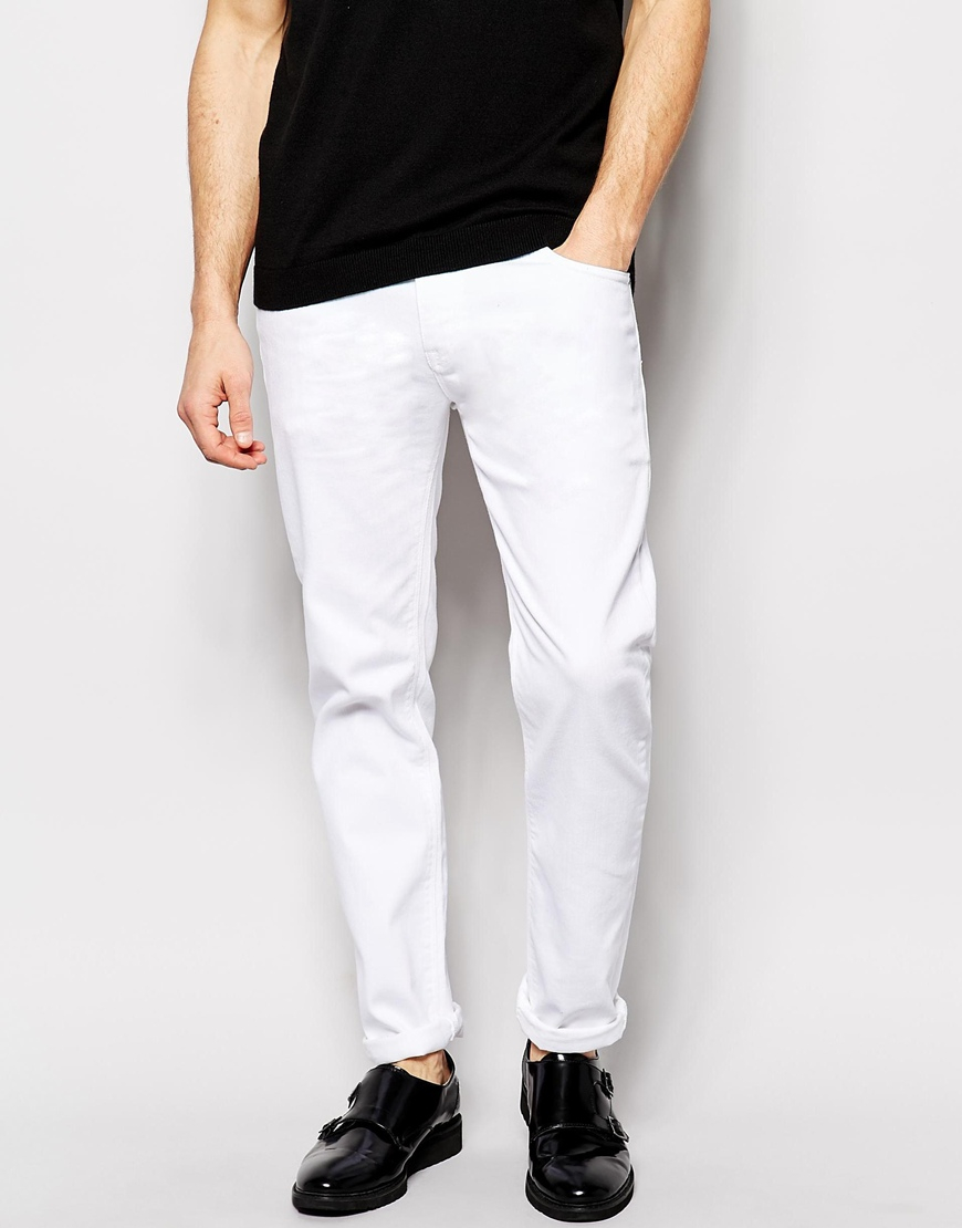 Asos Stretch Slim Jeans In White in White for Men | Lyst