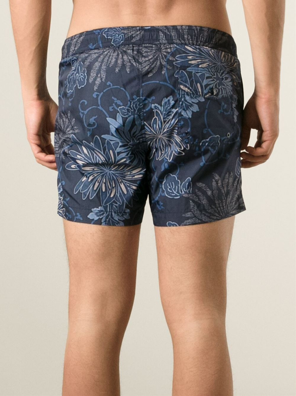 Moncler Floral Print Swimming Shorts in Blue for Men | Lyst