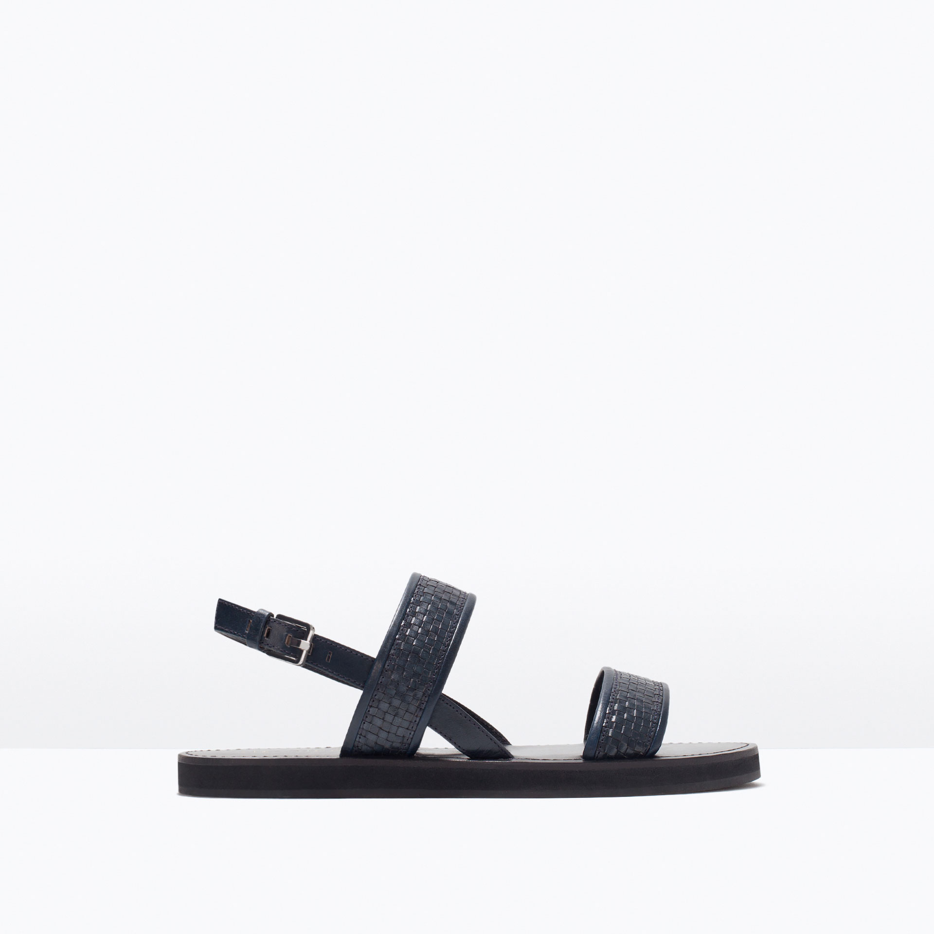 Zara Braided Leather Sandal in Blue for Men Lyst