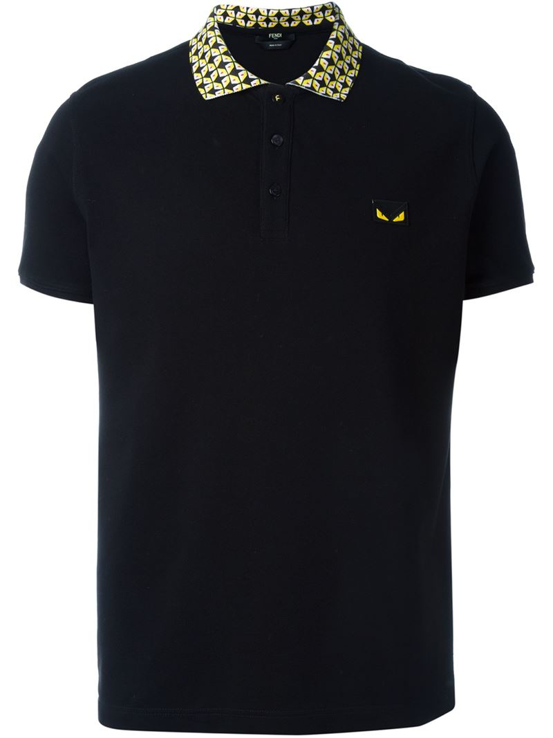 Fendi Bag Bugs Polo Shirt in Black for Men | Lyst