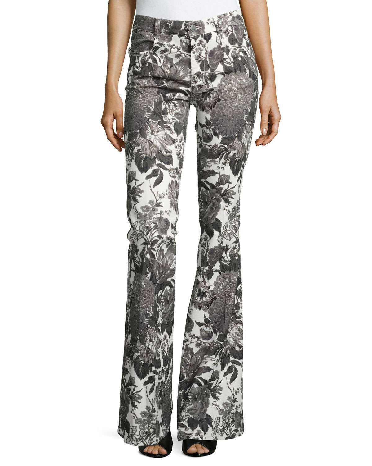 floral flare jeans