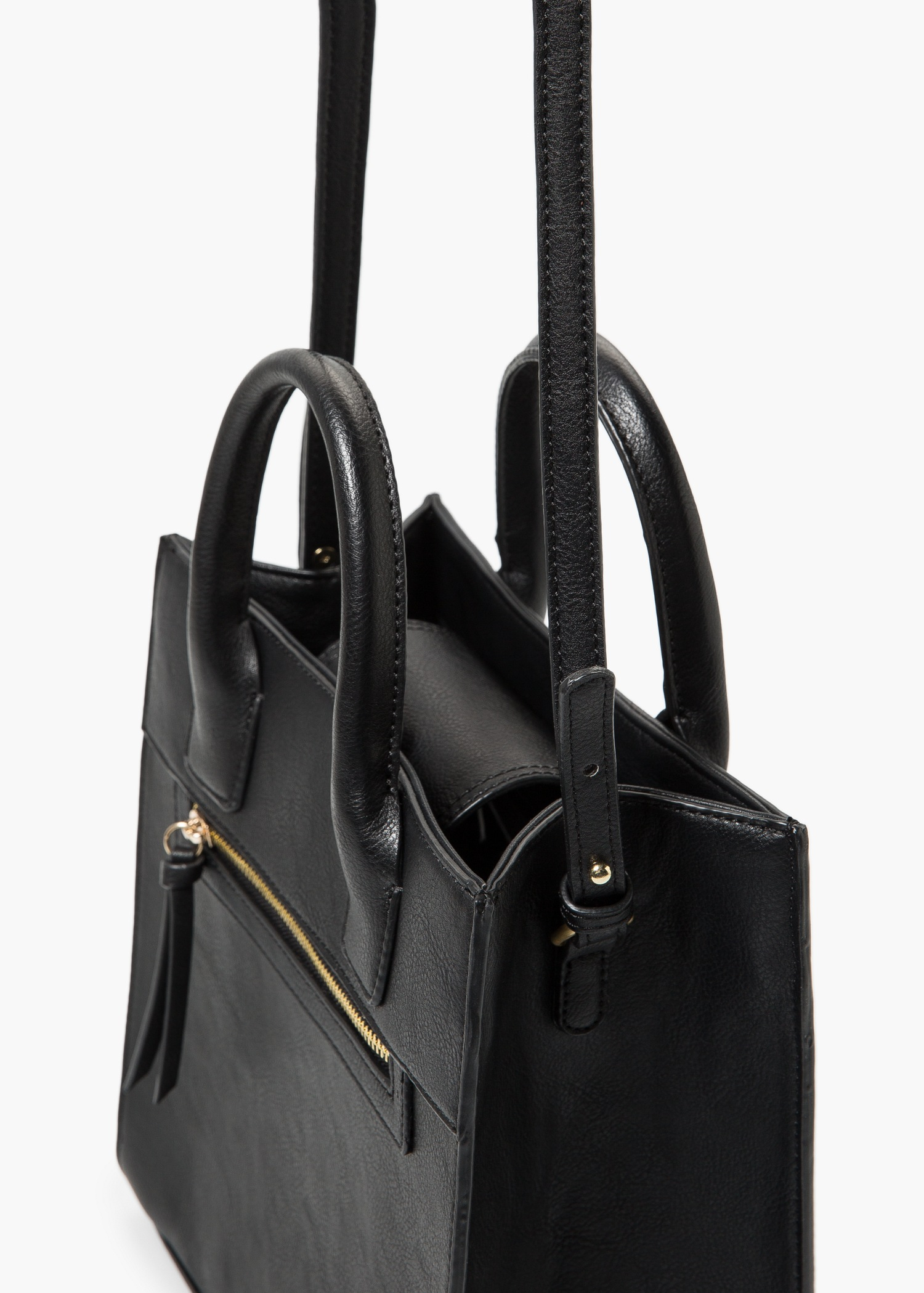 Lyst - Mango Zip Tote Bag in Black