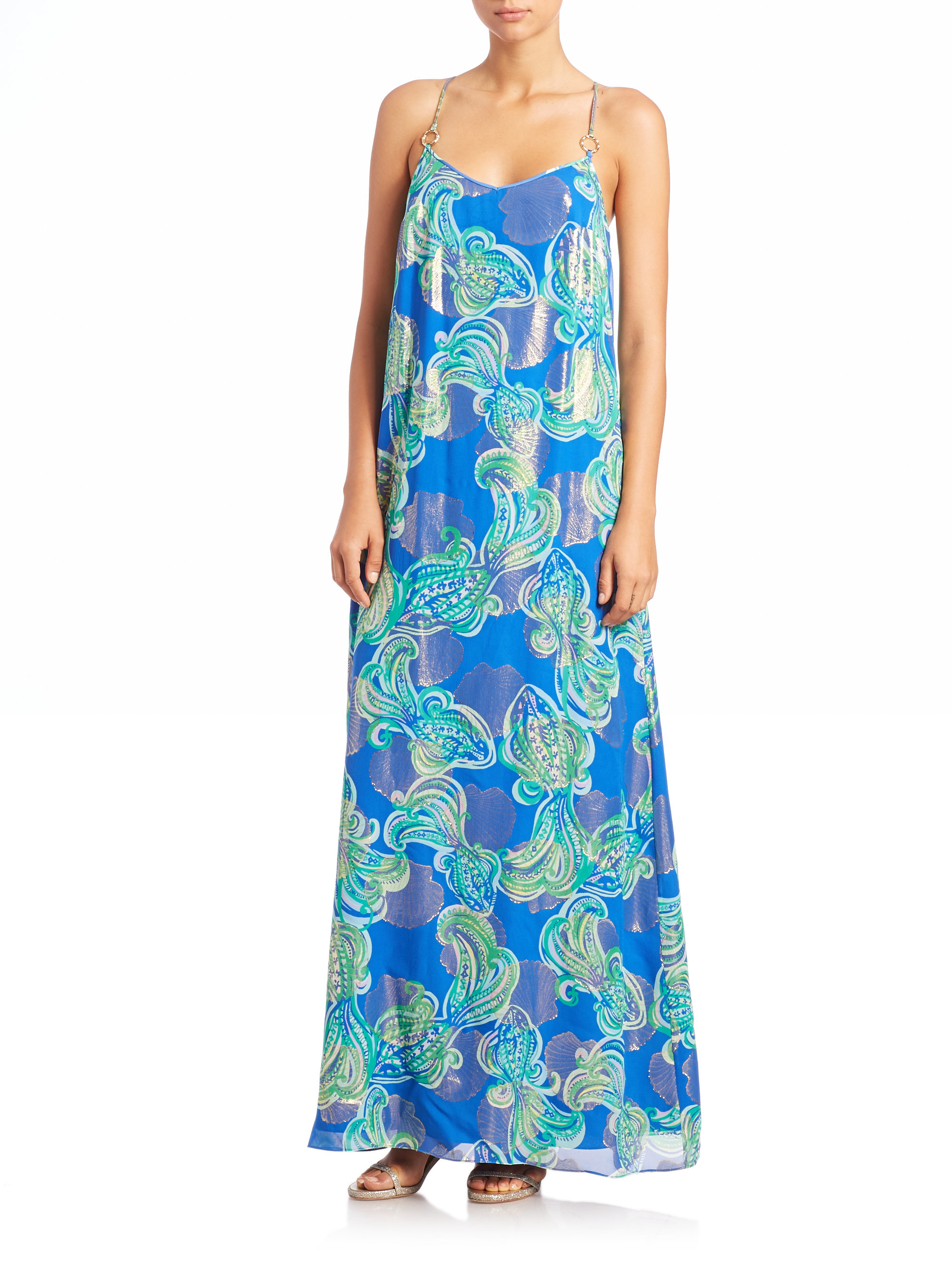 lilly pulitzer silk maxi dress