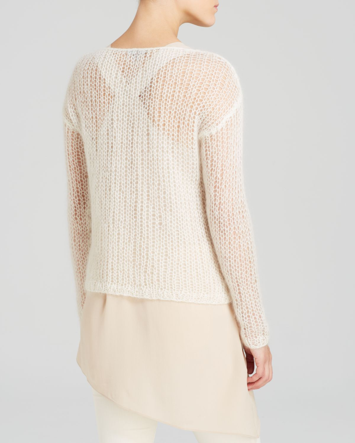 Eileen Fisher Open Knit Sweater in Soft White (White) Lyst