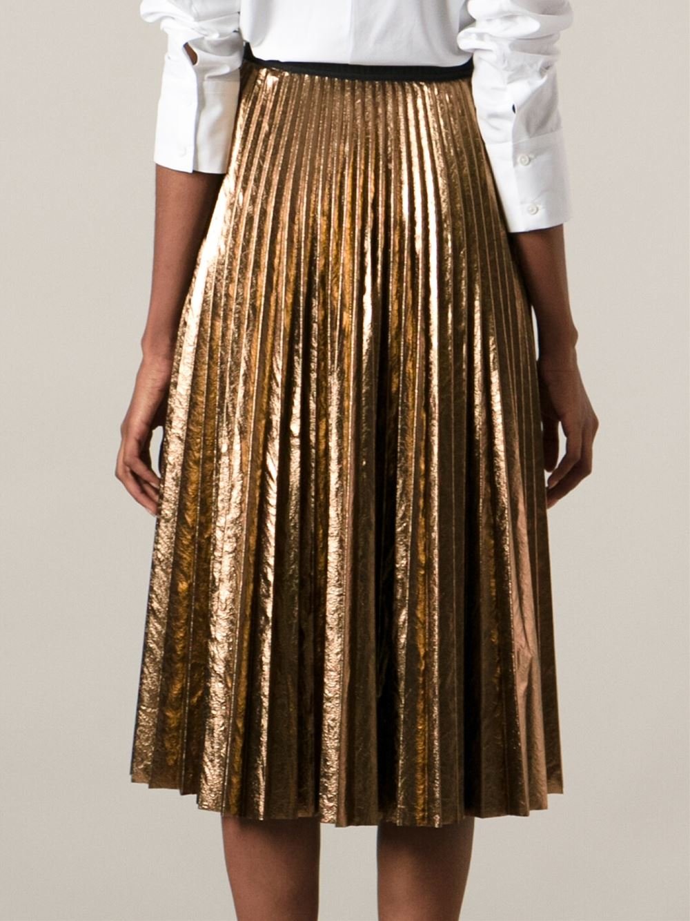 Antonio marras Metallic Pleated Skirt in Metallic | Lyst