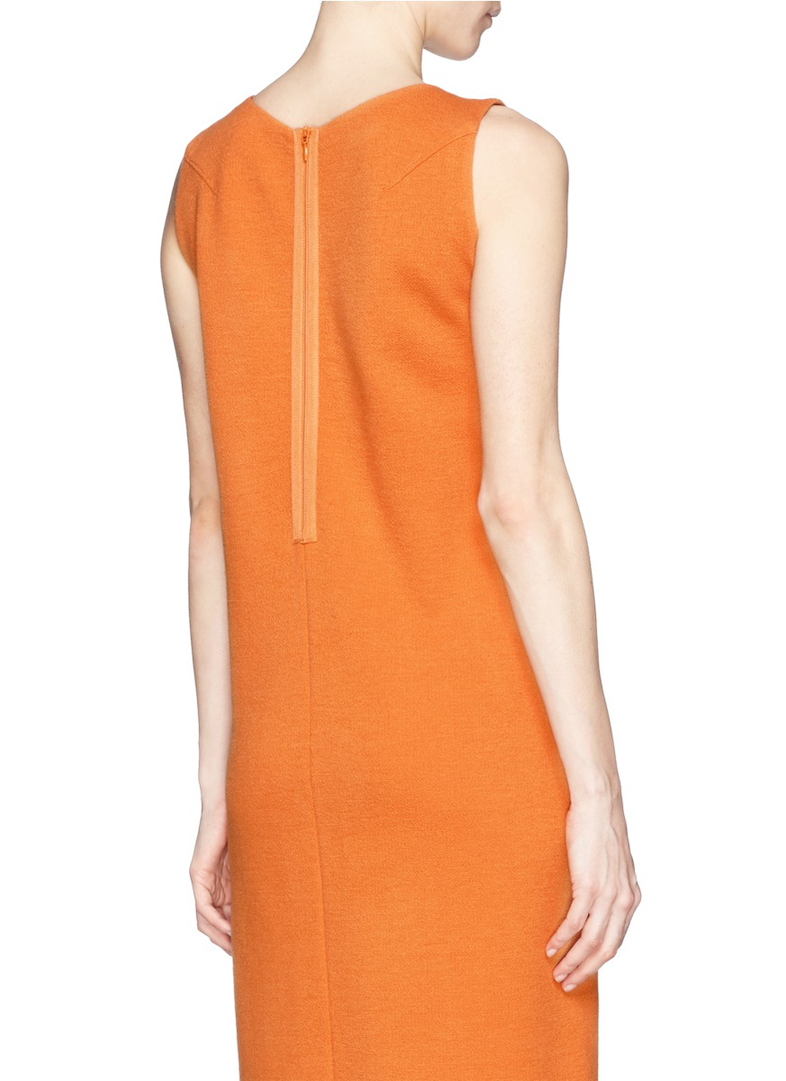 Armani Stretch Wool Blend Knit Dress in Orange Lyst