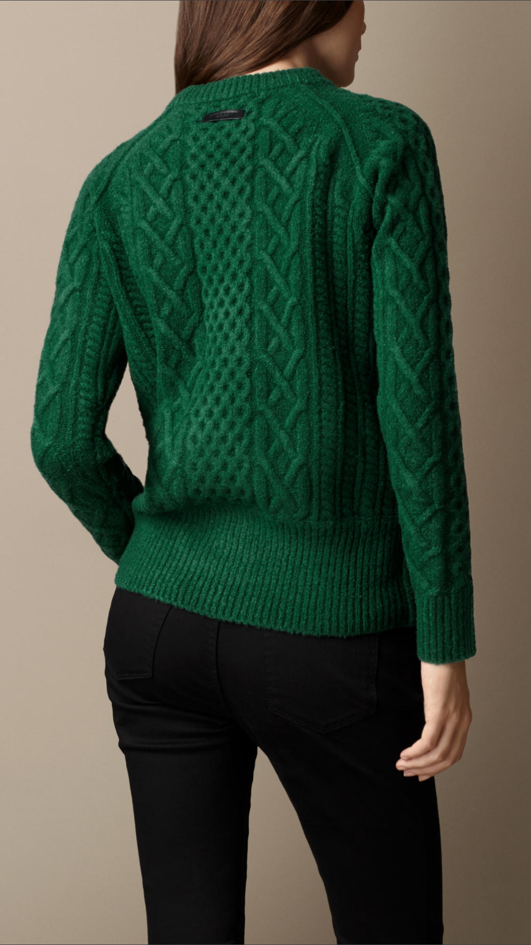 cable knit sweater green