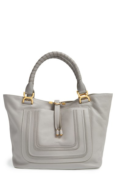 Chlo \u0026#39;marcie - New\u0026#39; Leather Tote in Gray (CASHMERE GREY) | Lyst  