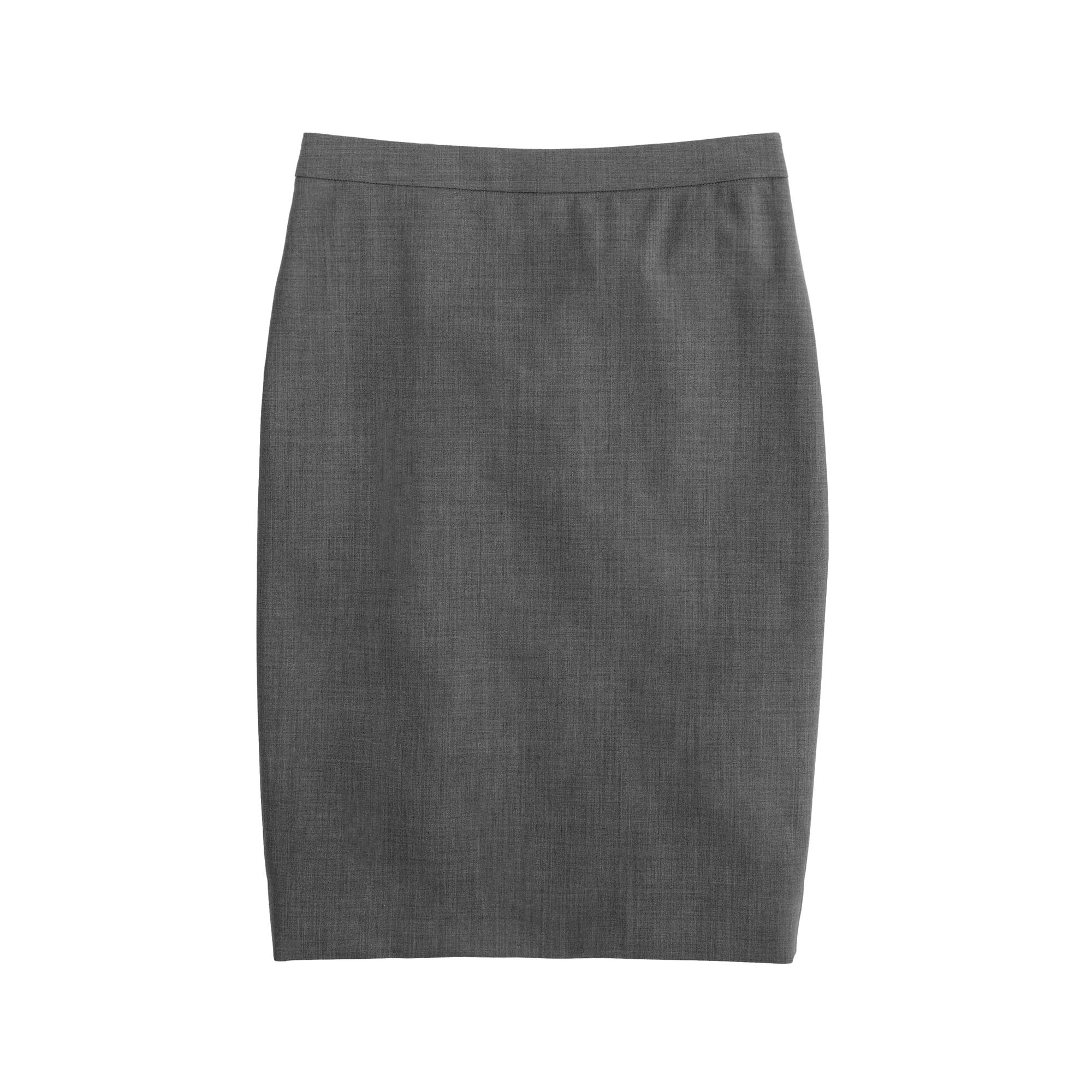J.crew Petite Pencil Skirt In Italian Stretch Wool in Gray Lyst