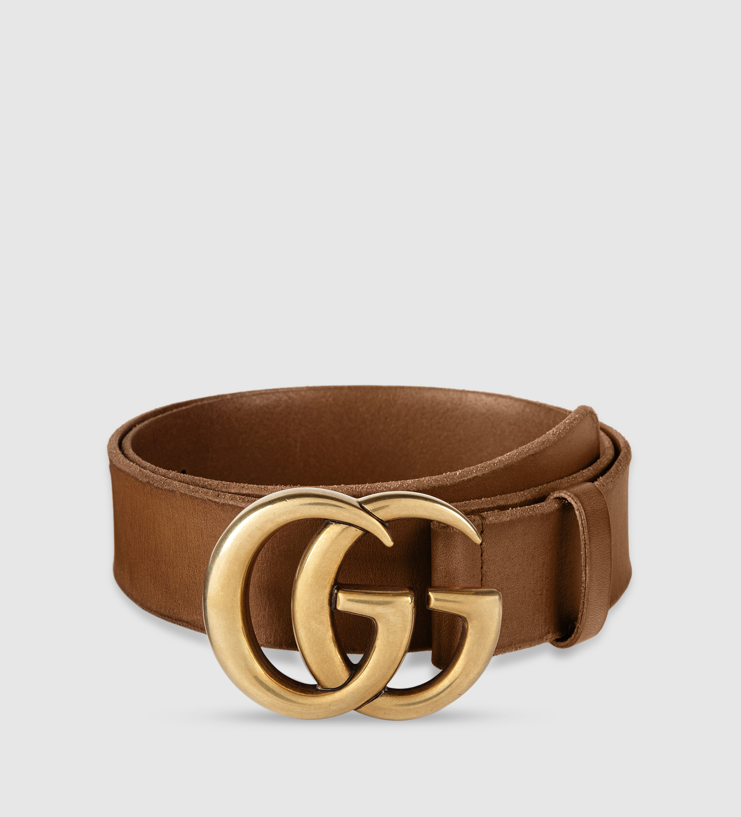 Gucci Leather Belt With Double G Buckle in Metallic - Lyst