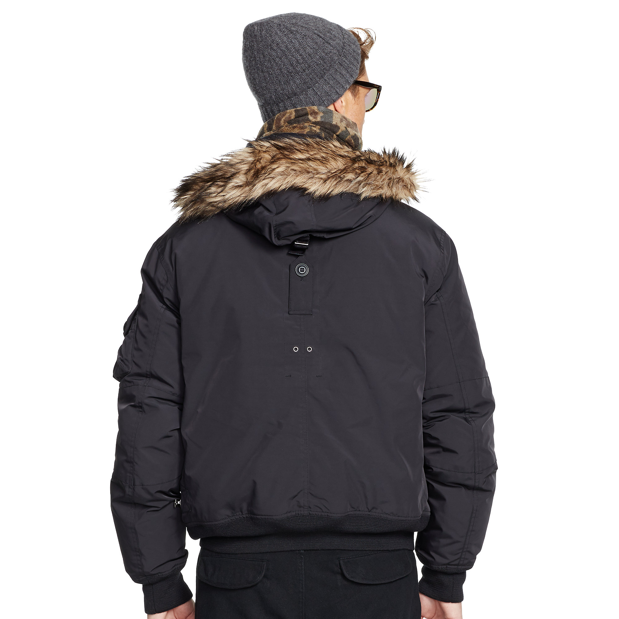 hooded down bomber
