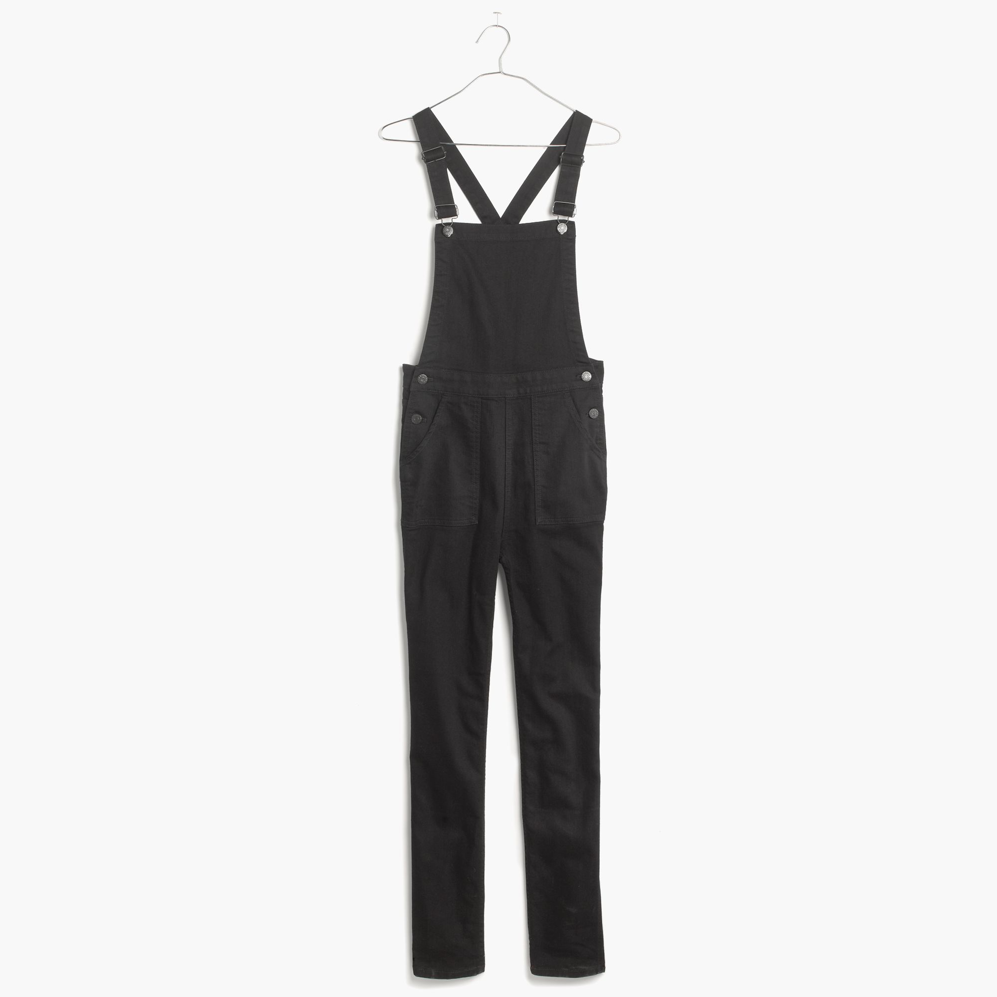 madewell black denim overalls