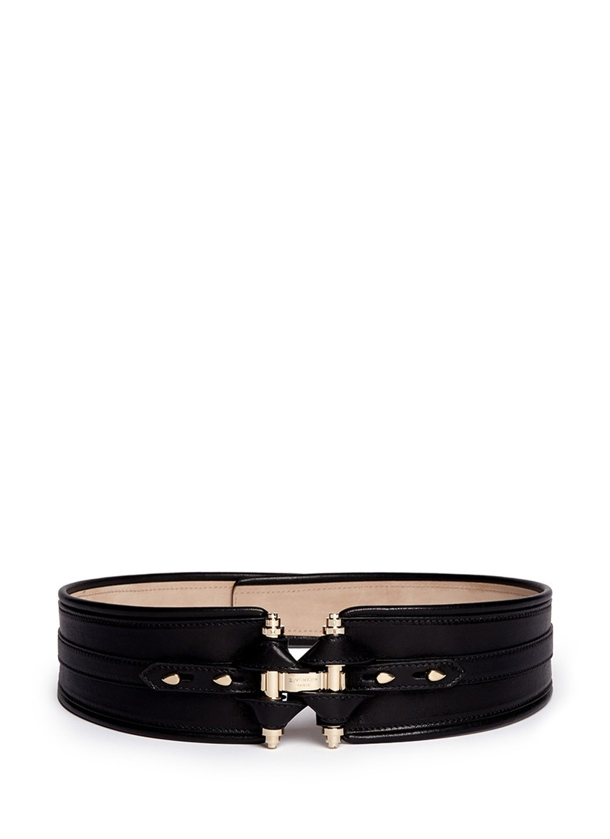 Lyst - Givenchy Obsedia Leather Belt in Black