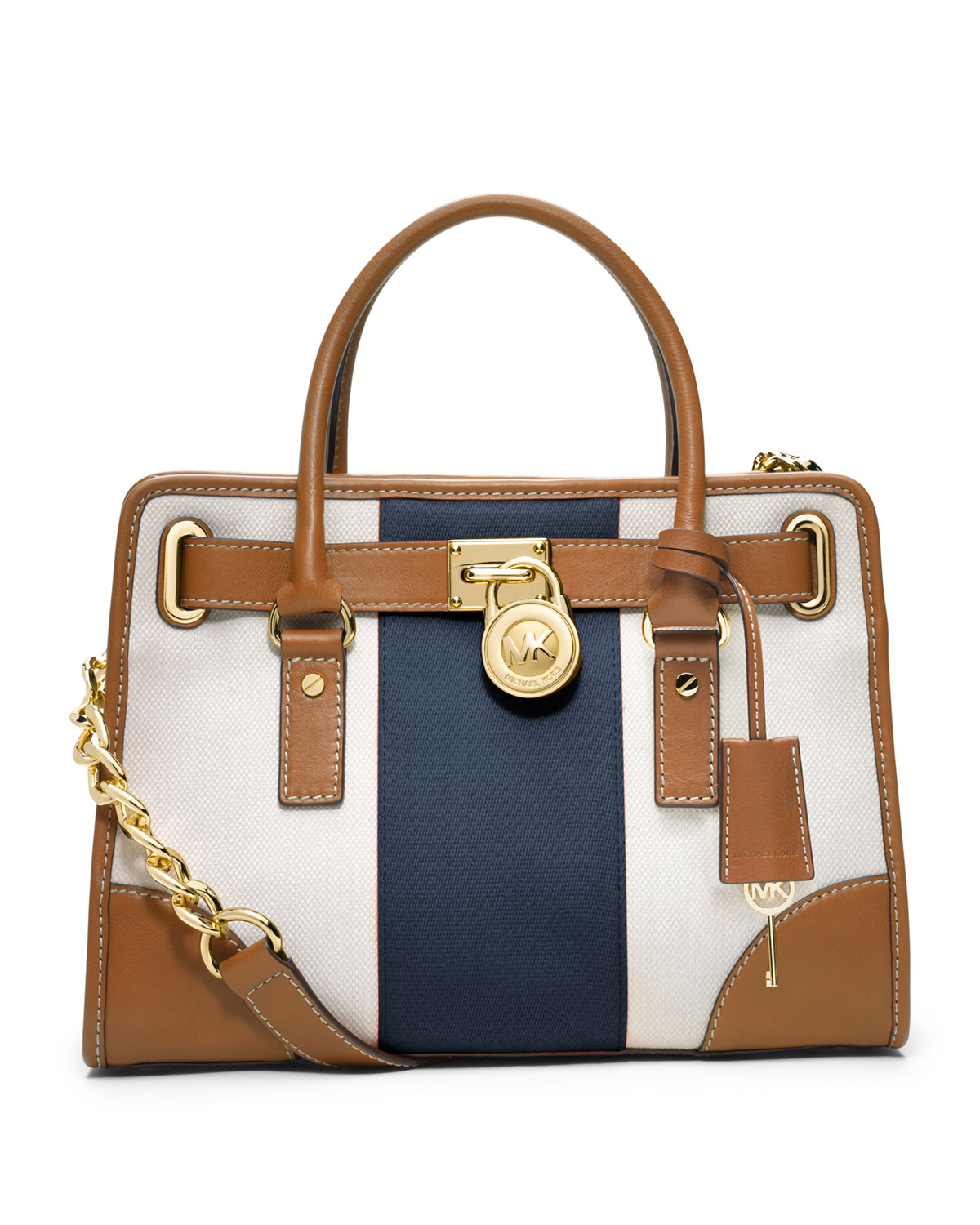 michael kors white and brown bag