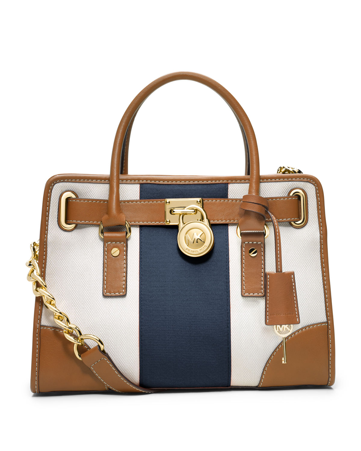 michael kors bag blue and white stripes