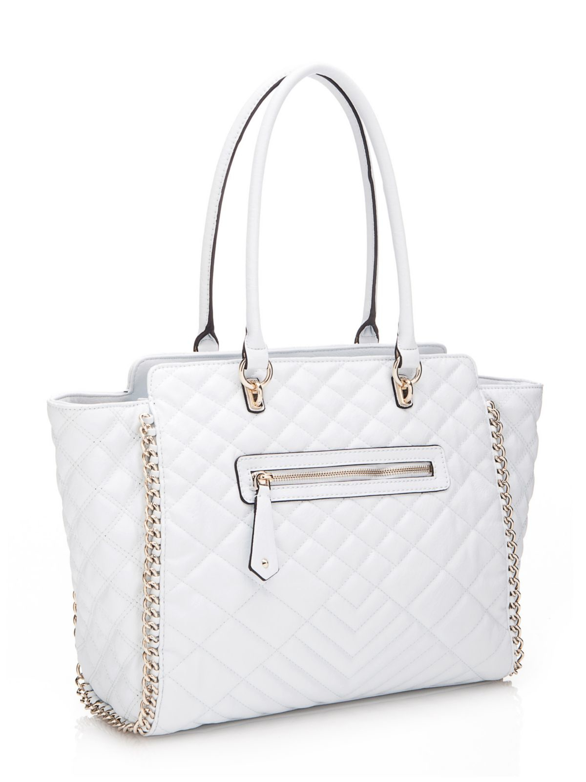 Guess Lucie Quilted Bag in White Lyst