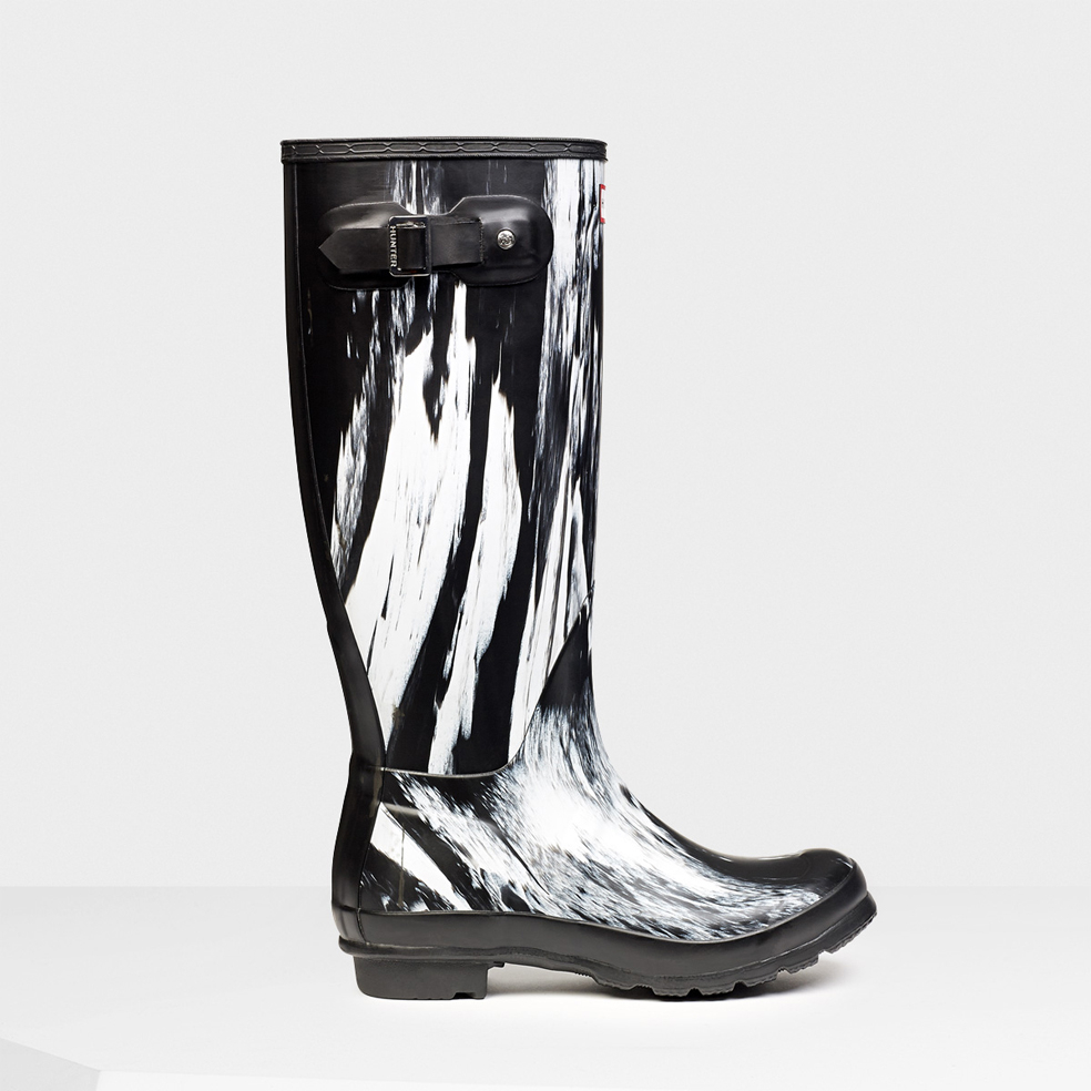 Hunter Original Paint SplashPrint Wellington Boots in Black Lyst