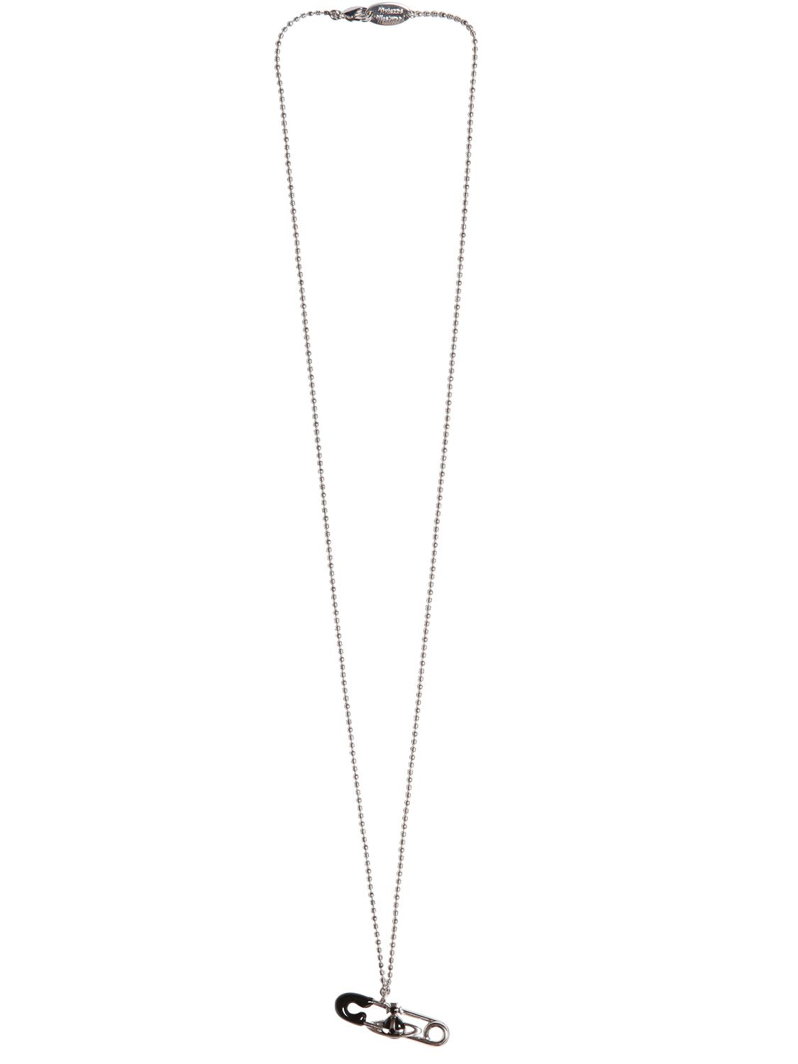 Vivienne Westwood Safety Pin Pendant On Chain Necklace in Metallic for