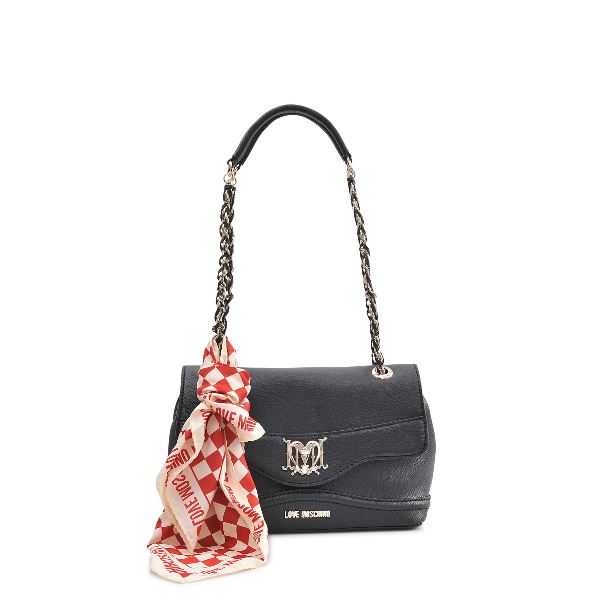 Love moschino I Love Scarf Flap Bag in Black Lyst