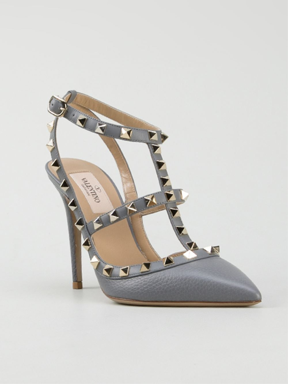 Rockstud Pumps in Grey - Lyst