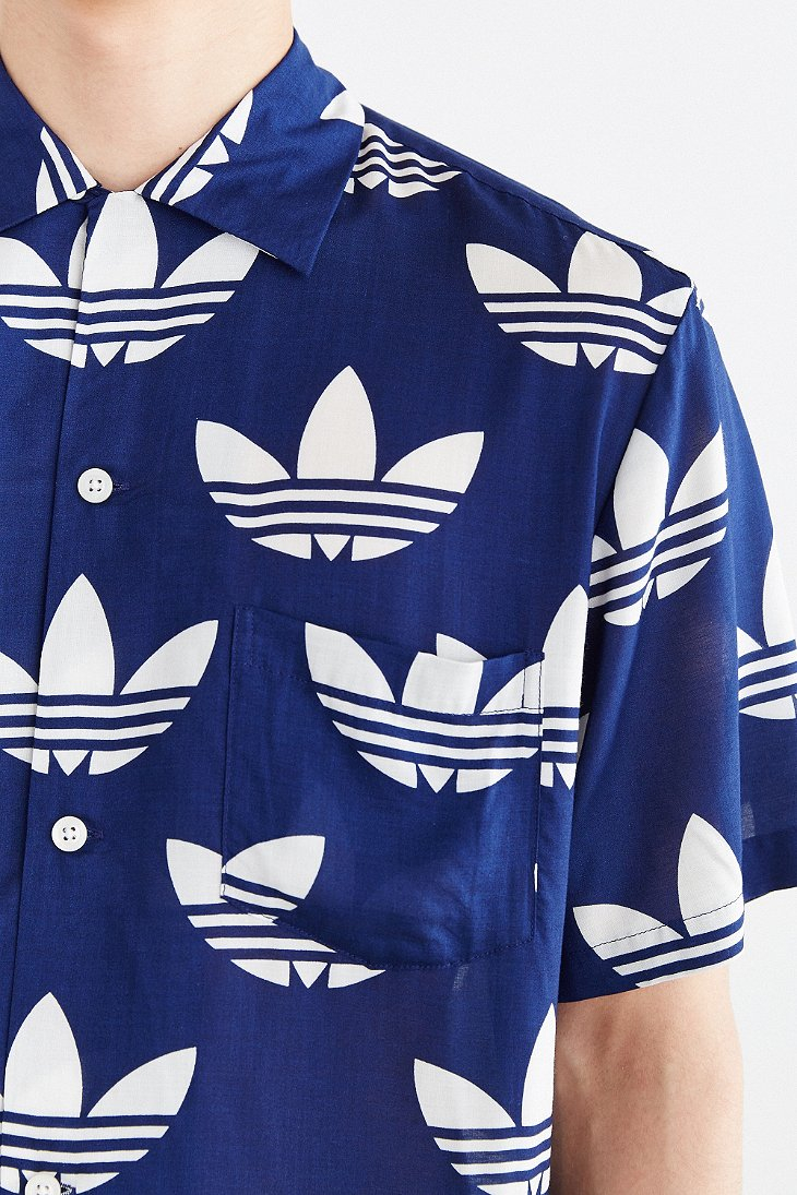 adidas Originals X Nigo 25 Aloha Trefoil Button-down Shirt in Blue for Men  | Lyst