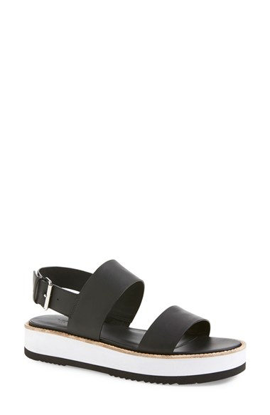 black sandals with white platform