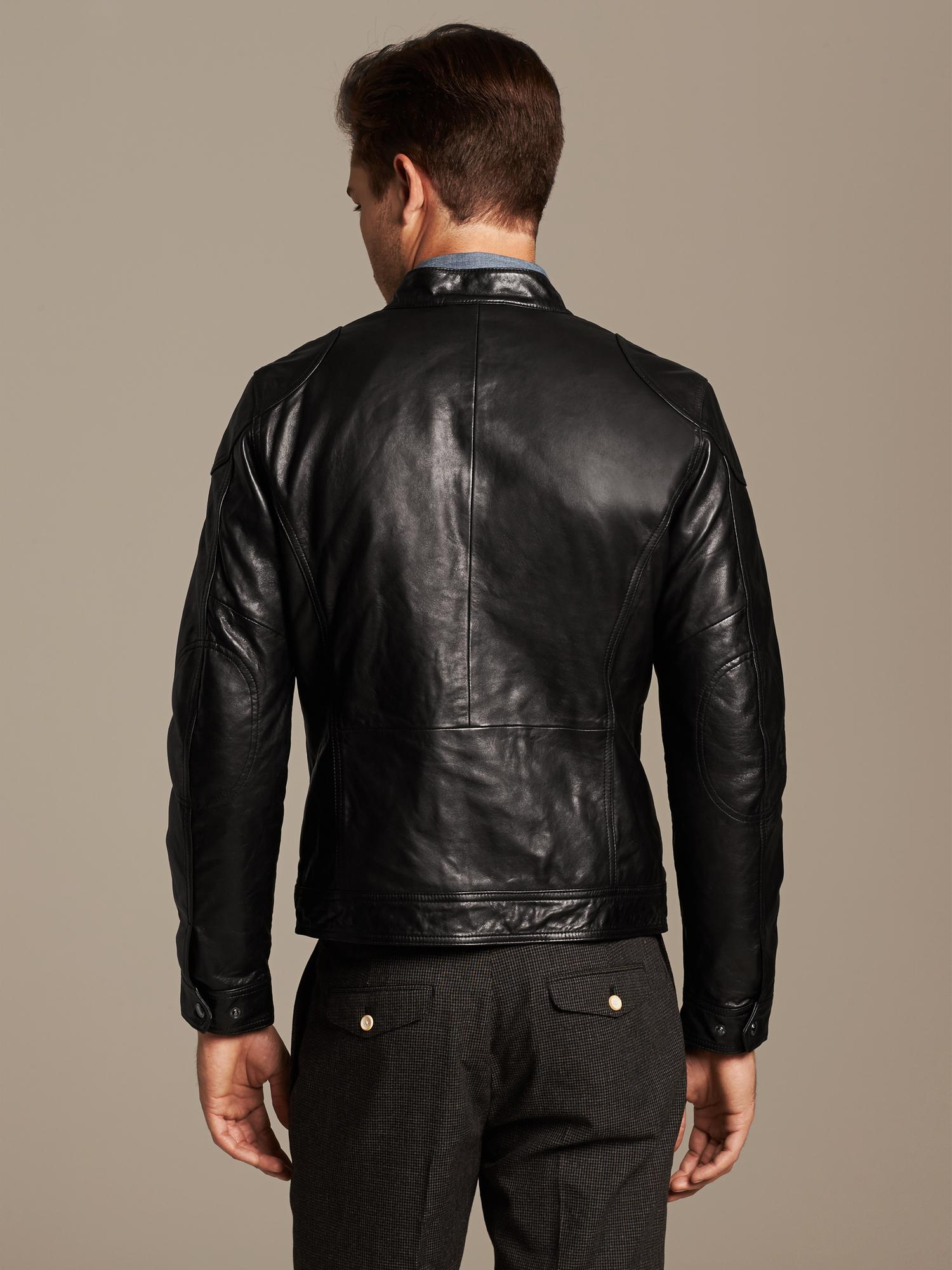 Lyst Banana Republic Leather Moto Jacket In Black For Men Gallery