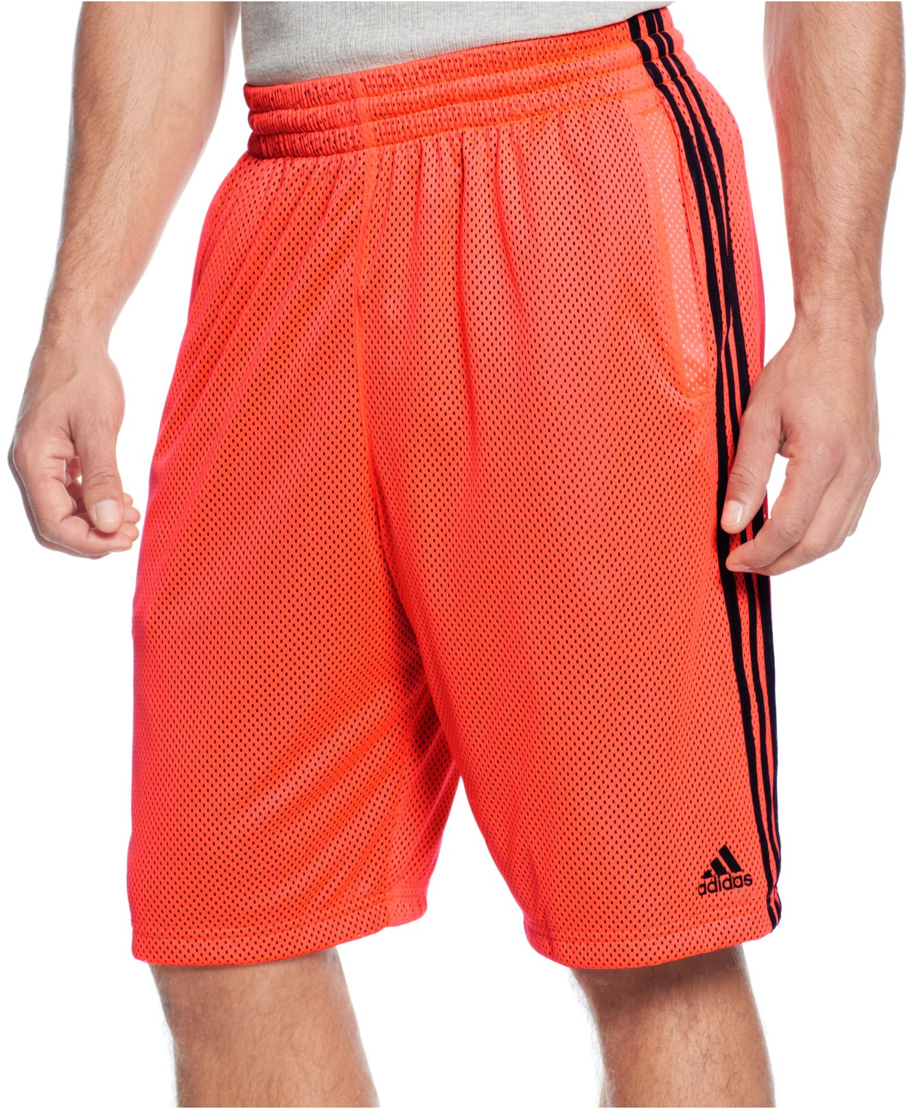 adidas Triple Up Mesh Basketball Shorts in Orange for Lyst