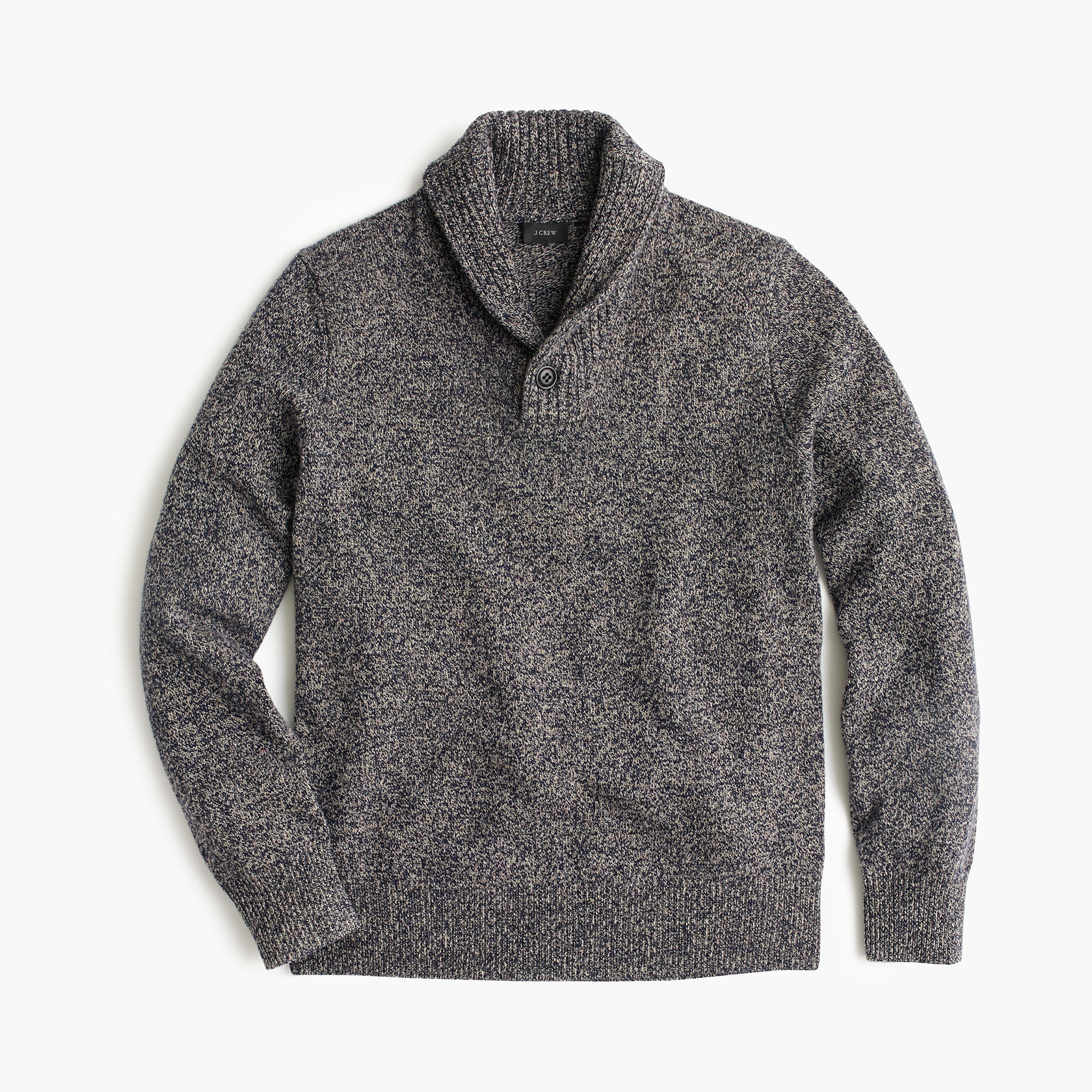 J.crew Marled Lambswool Shawl-collar Sweater in Blue for Men | Lyst