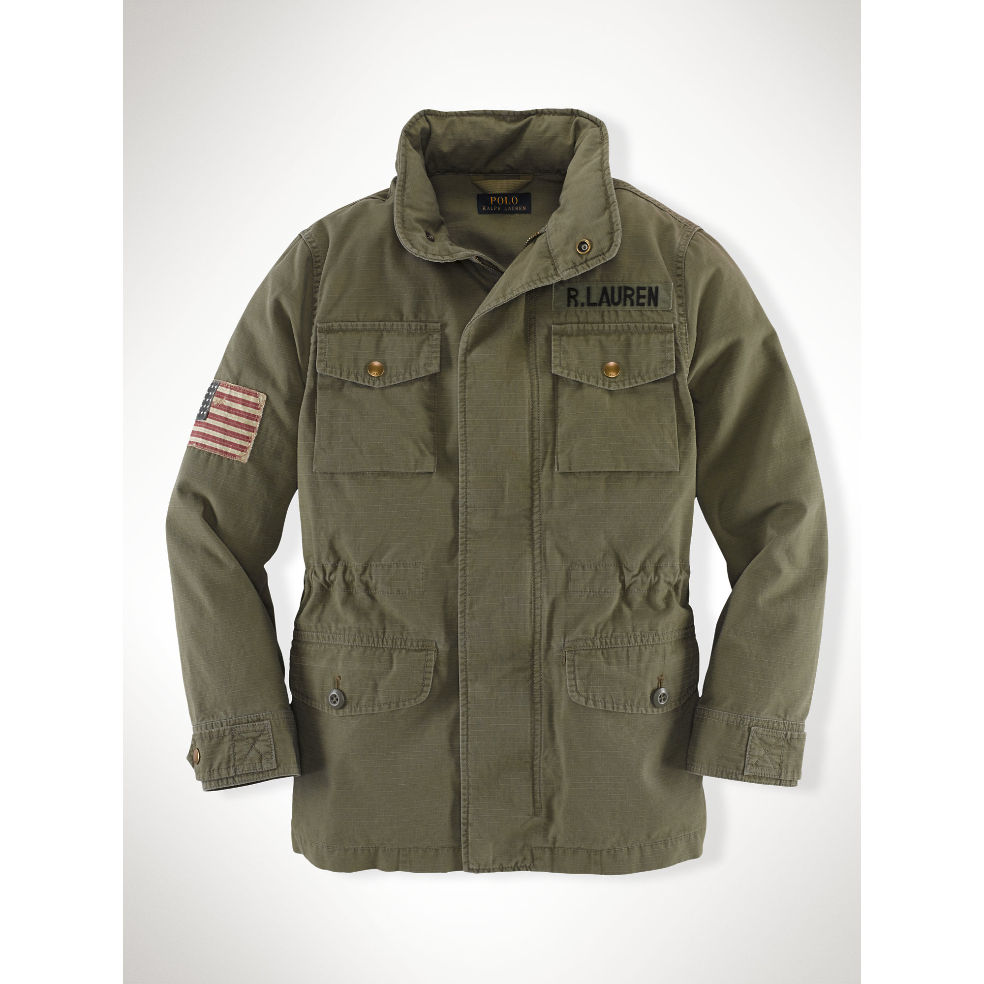 Ralph Lauren Cotton Ripstop Field Jacket In Army Olive Green For Men