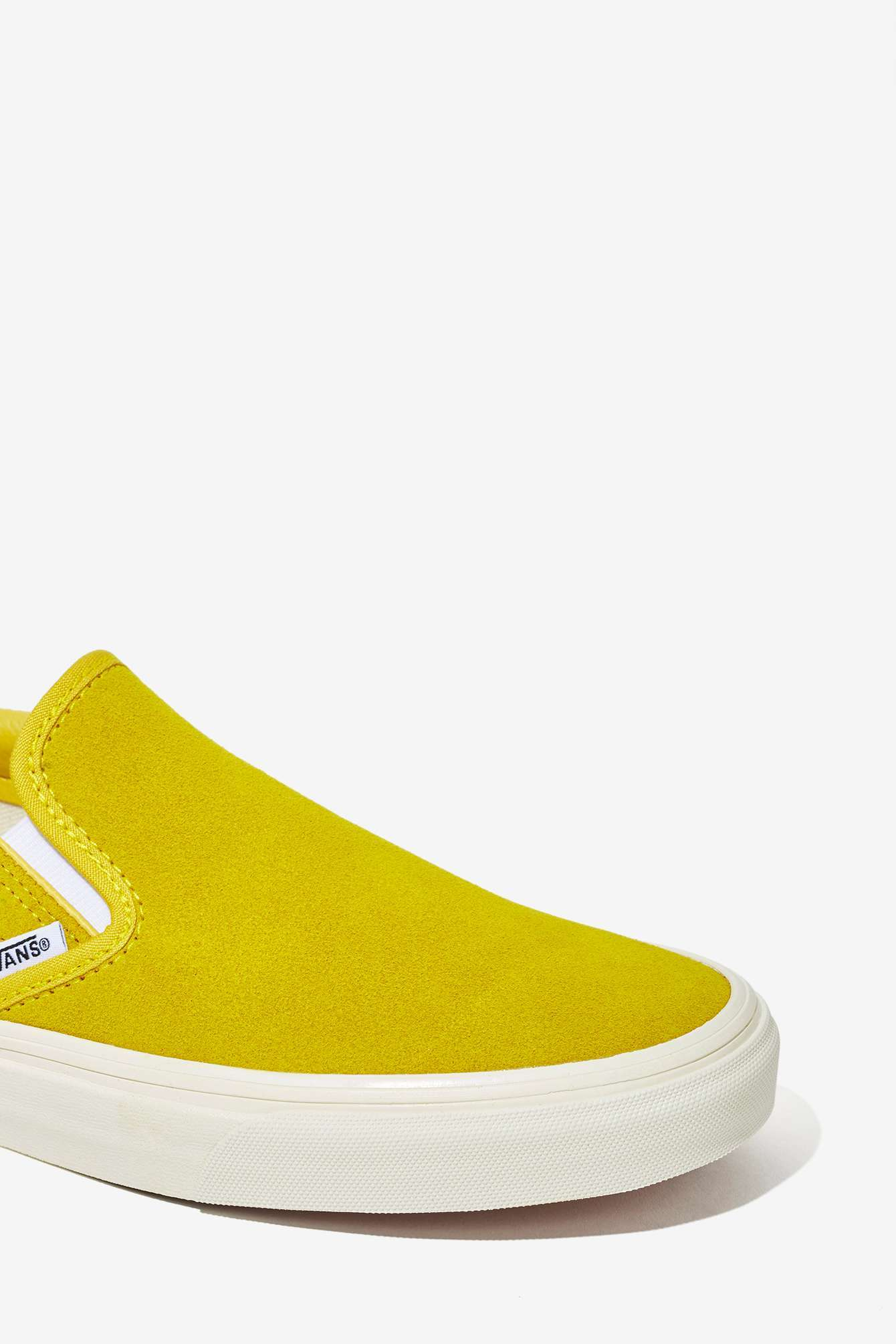 Nasty Gal Vans Classic Slip-On Sneaker - Mustard Suede in Yellow | Lyst