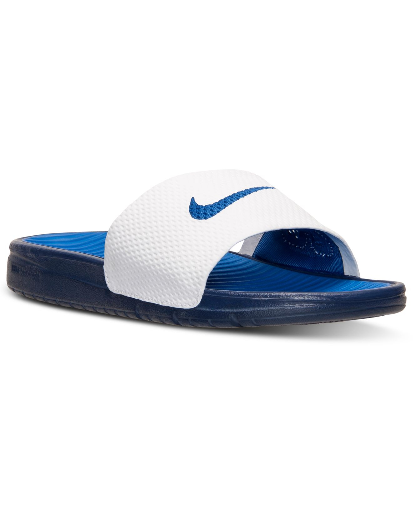 blue nike sandals