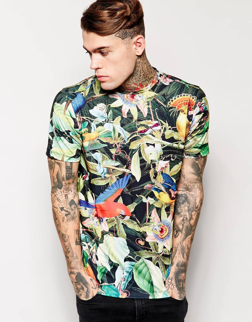 tropical print t shirts