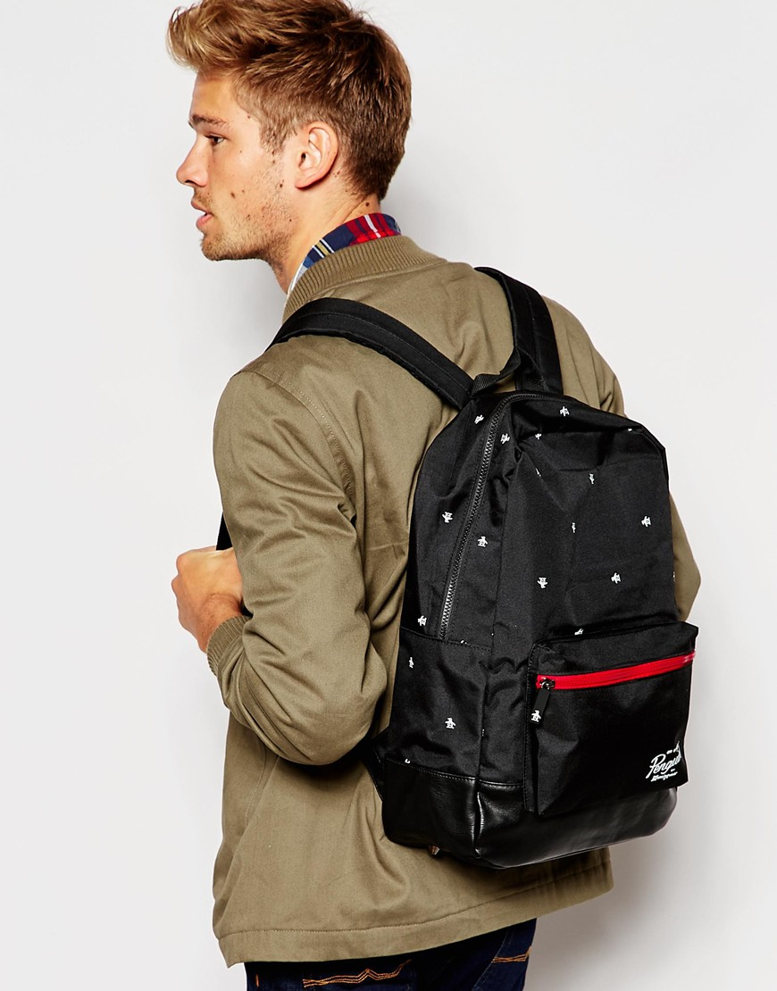 original penguin backpack in black