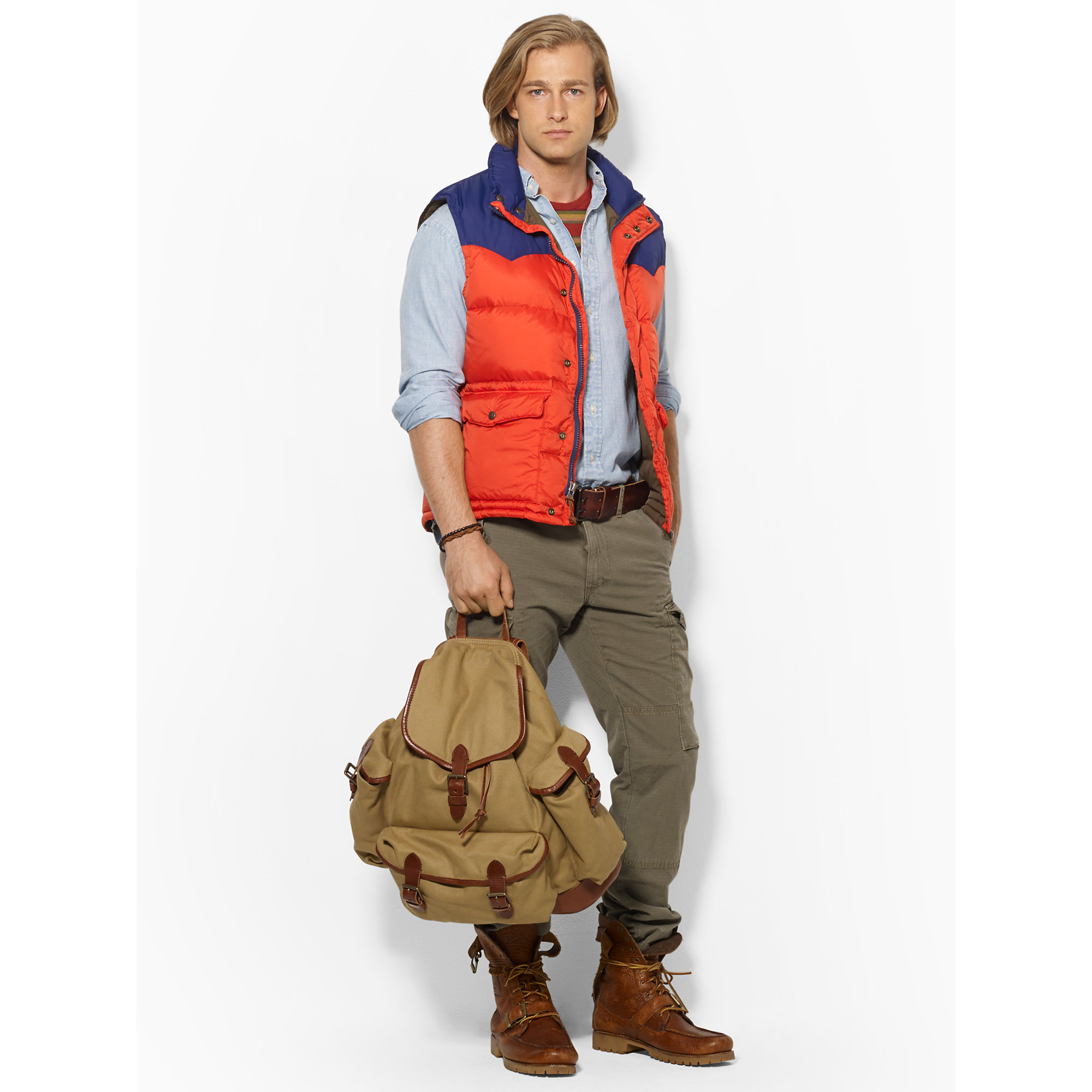 Polo Ralph Lauren Canvas Highland Backpack in Natural for Men | Lyst