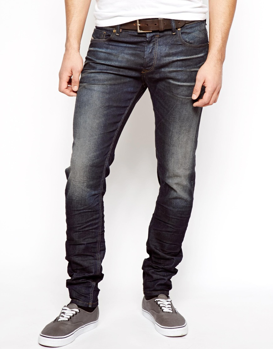 DIESEL Jeans Sleenker 827K Skinny Fit in Blue for Men Lyst