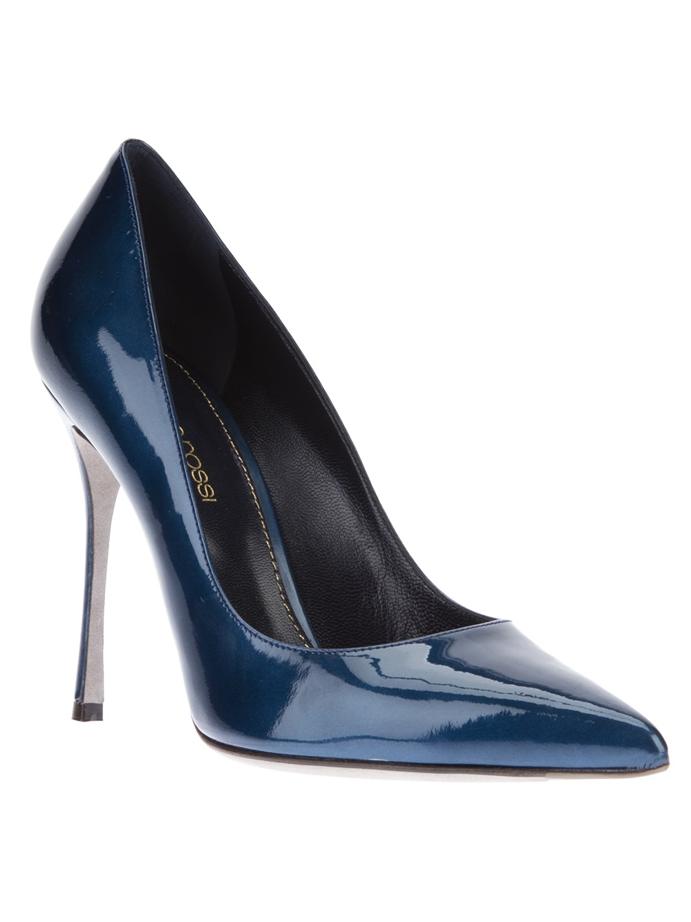 Sergio Rossi Pointed Toe Pump in Blue - Lyst