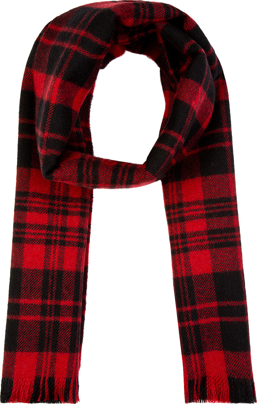 Red and black plaid scarf Clearance