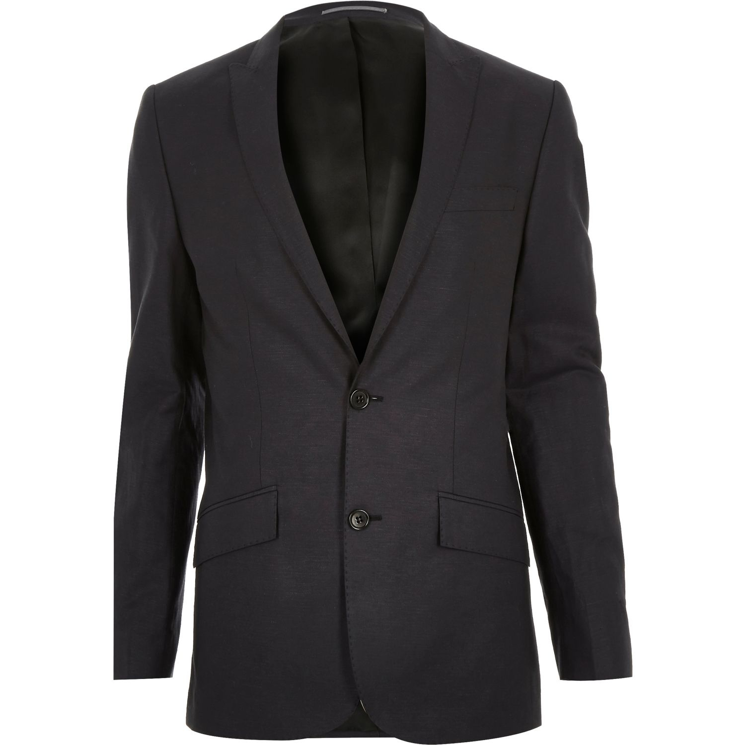River island Navy Linenblend Skinny Suit Jacket in Blue for Men Lyst